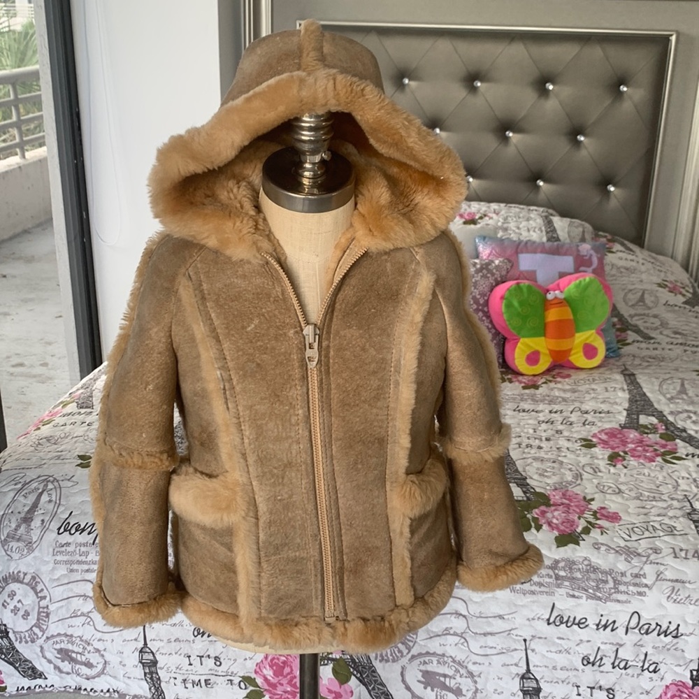 Sheepskin Factory Vintage Shearling Wool Coat Kids size 6